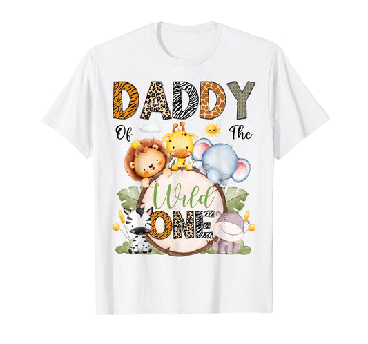 Daddy Of The Wild One 1St Birthday Boy Safari Animals T-Shirt