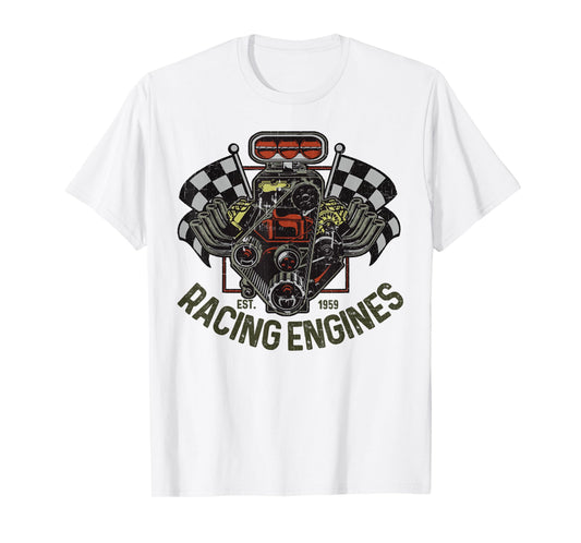 Vintage Drag Racing Retro Car Engine Mechanics Motor Racing T-Shirt