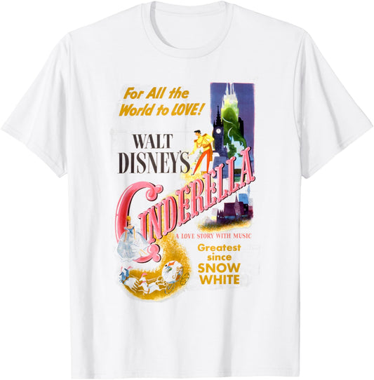 Disney Cinderella Vintage Movie Box Art Poster T-Shirt