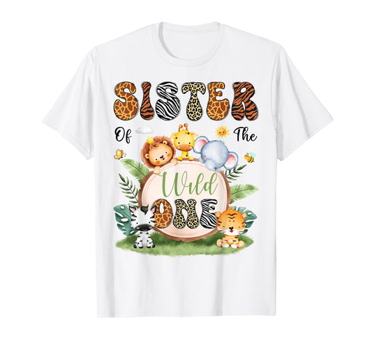 Sister Of The Wild One Safari Jungle 1St Birthday Boy T-Shirt
