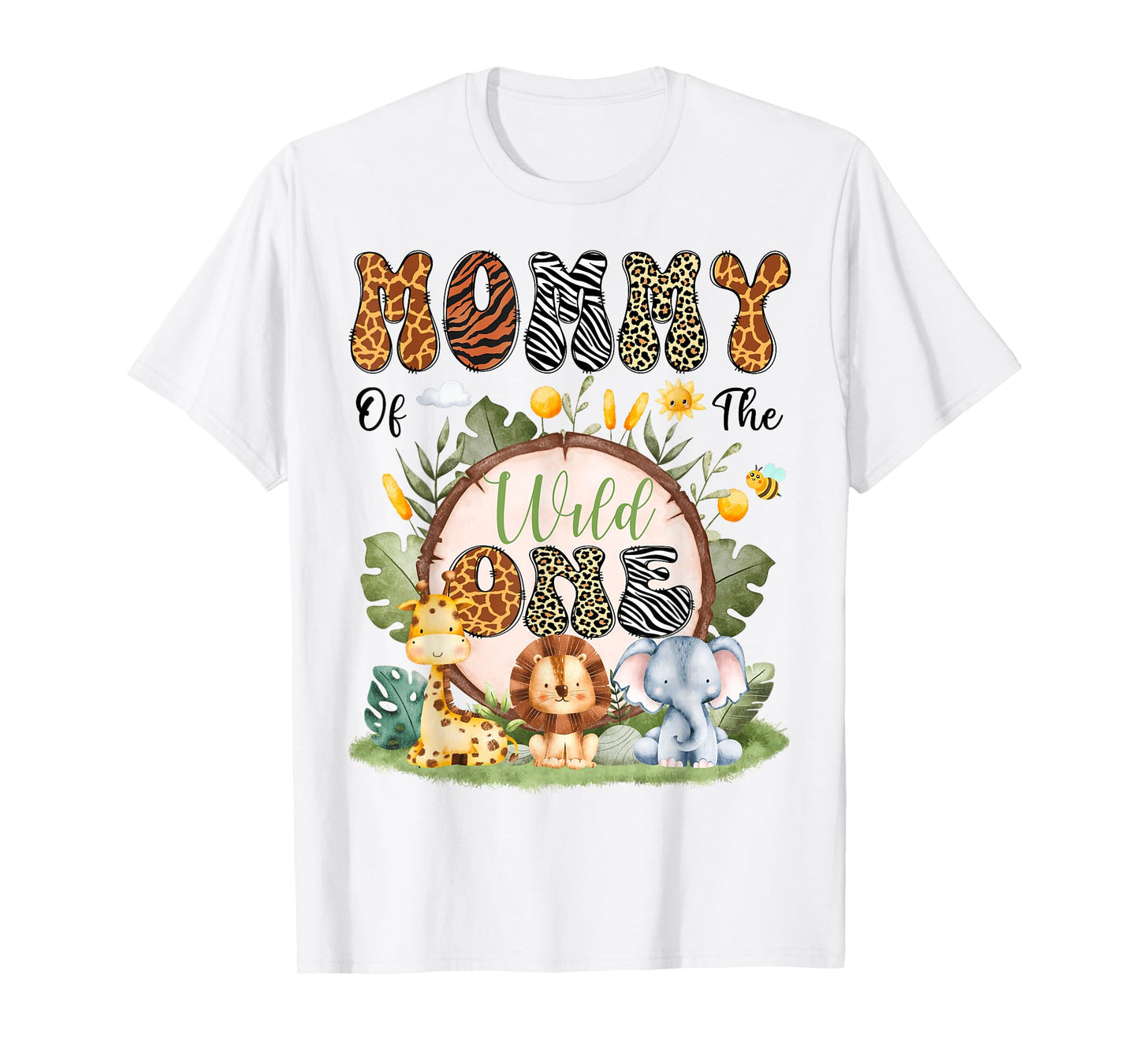Mommy Of The Wild One First Bday Safari Jungle Animal T-Shirt