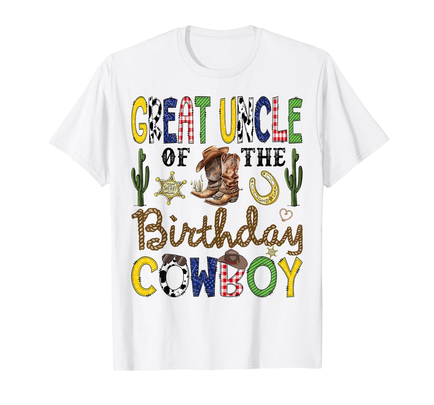 Great Uncle Of The Birthday Cowboy Western Rodeo Great Uncle T-Shirt
