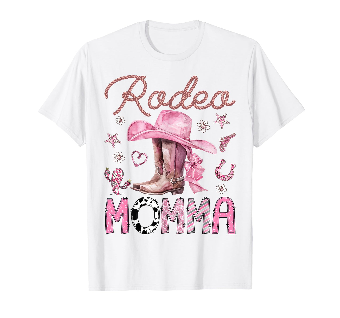 Rodeo Momma Pink CowGirl Coquette Boots Birthday Girl T-Shirt