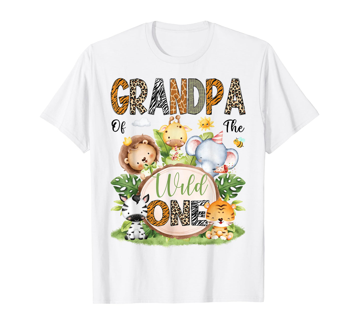Grandpa Of The Wild One Safari Jungle 1St Birthday Kids T-Shirt