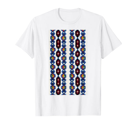 Vintage Ukrainian Vyshyvanka Style Retro Geometric Pattern T-Shirt