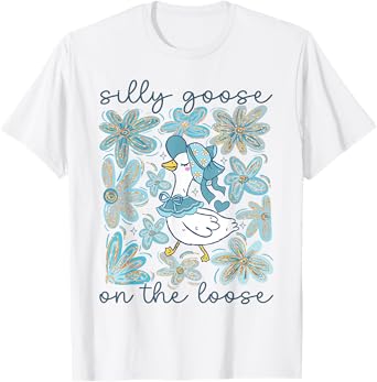 Boho Silly Goose On The Loose Coquette Bow Mama Goose Women T-Shirt