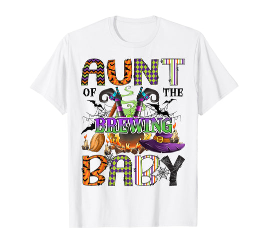 Aunt of Brewing Baby Halloween One Spooky Aunt T-Shirt