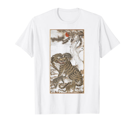 Korean Art Tiger Family (Late 1800s) Vintage Korean Minhwa T-Shirt