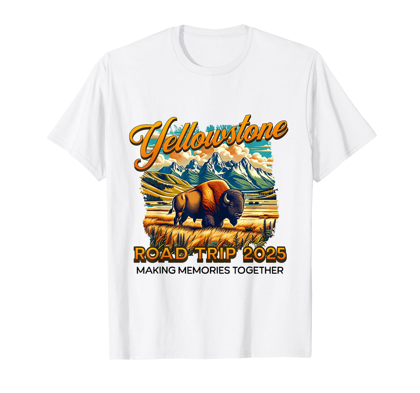 Yellowstone Road Trip 2025 National Park Family Camping T-Shirt
