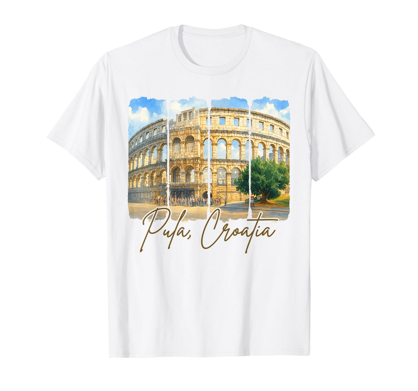 Pula Croatia Traveling Brushstroke Pula Croatia Souvenir T-Shirt