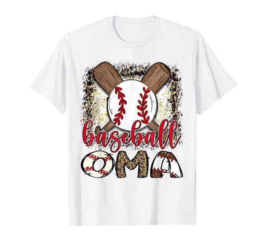 Baseball Oma Leopard Proud Ball Oma T-Shirt