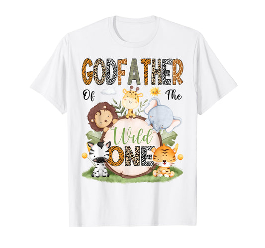 GodFather Of The Wild One 1St Birthday Boy Safari Lover T-Shirt
