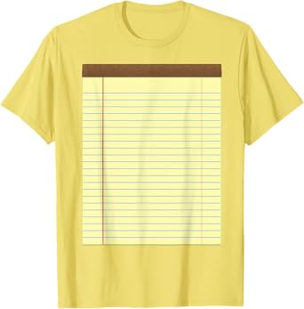 Yellow Pad Lined Notebook Couple Group Halloween Costume T-Shirt
