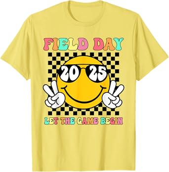 Field Day 2025 Let The Games Begin Yellow Team Teachers Kids T-Shirt