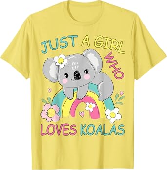 Cute Just A Girl Who Loves Koalas Bear Girls Kids Toddler T-Shirt