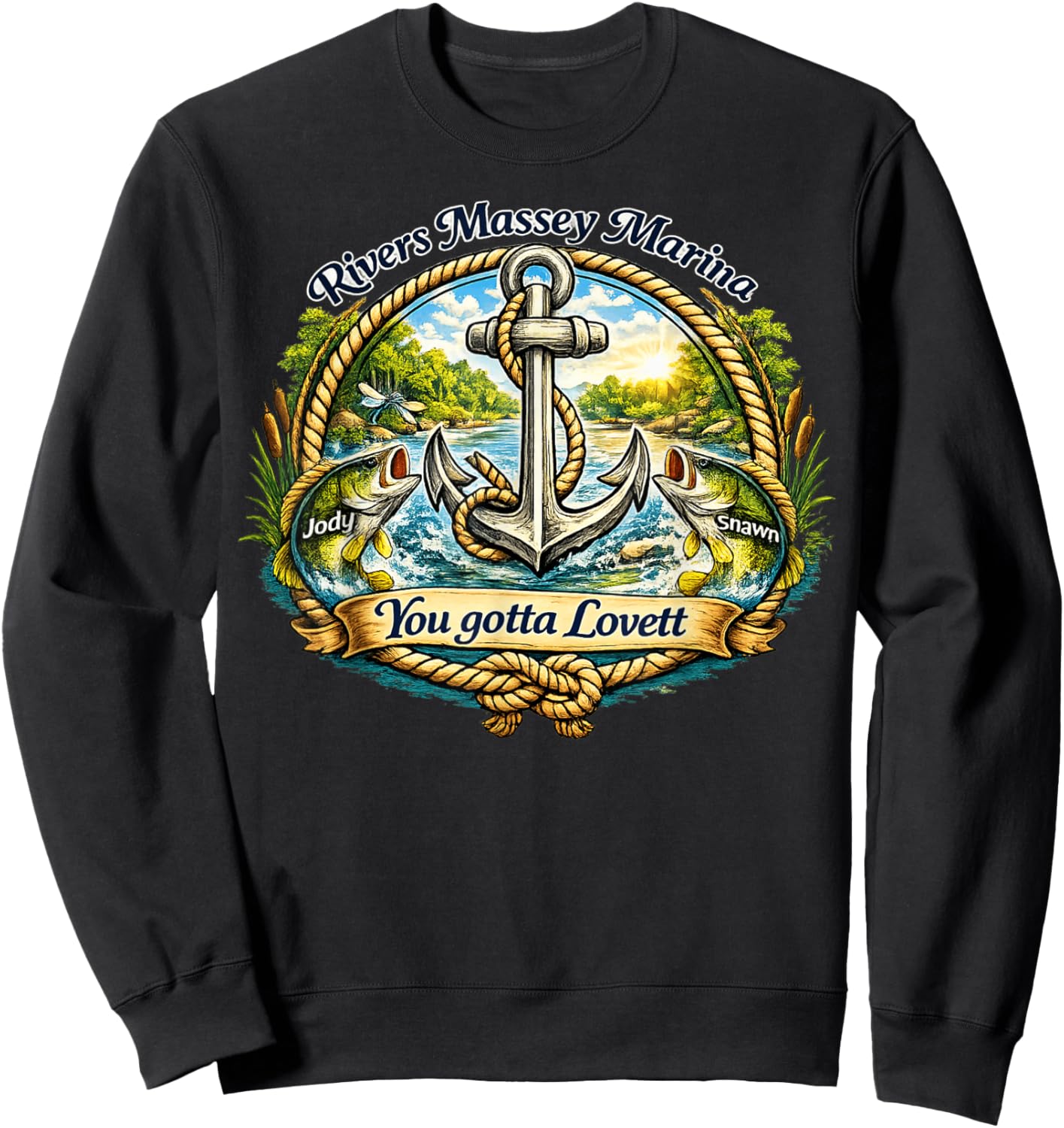 Rivers Massey Marina – Jody & Shawn Bass Logo T-Shirt - Sweatshirt | Black