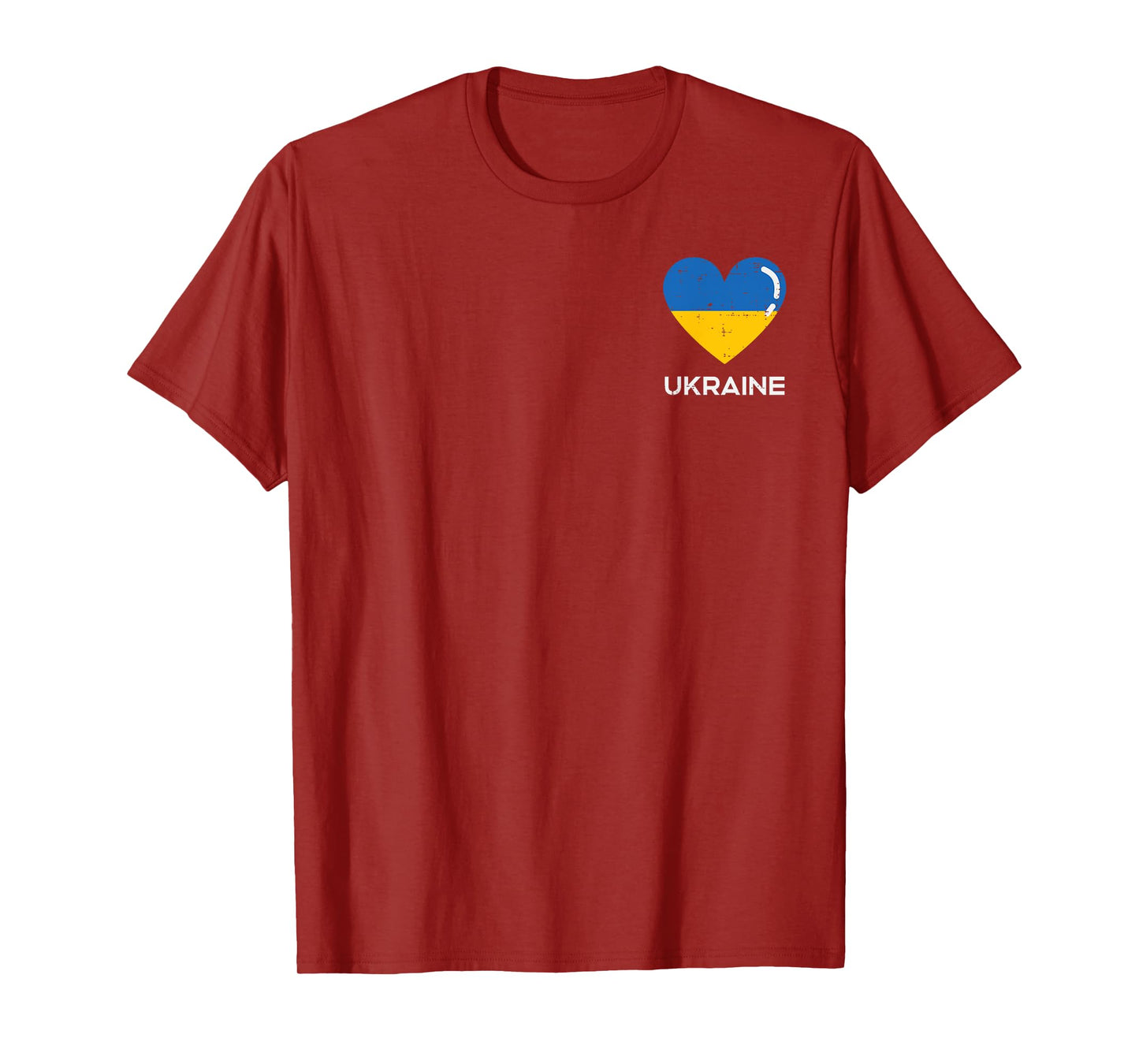 Ukraine Flag Heart Pocket Love Ukrainian Women Men Boys Kids T-Shirt
