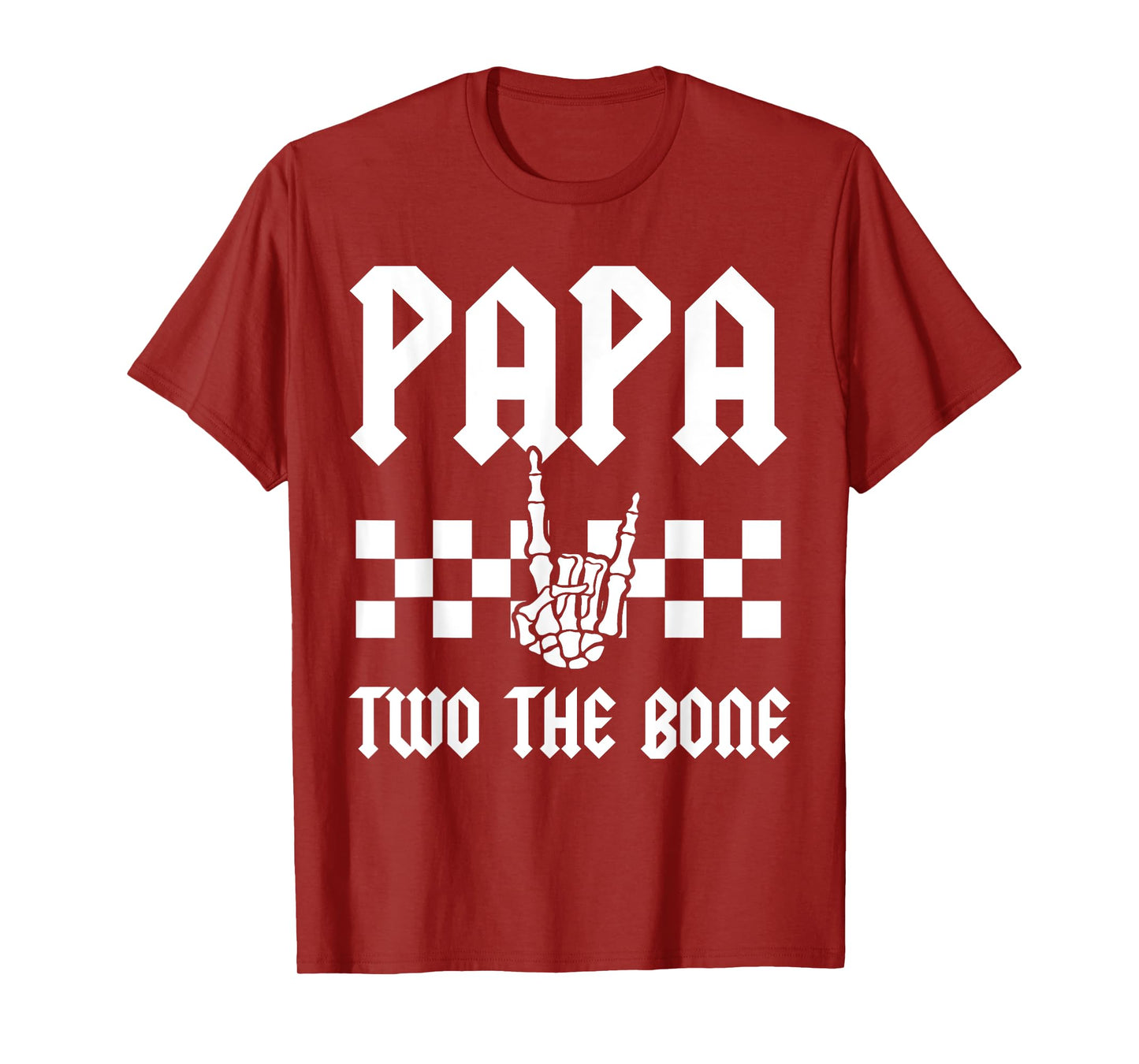Papa Two The Bone Skeleton Hand 2nd Birthday Boy Girl T-Shirt