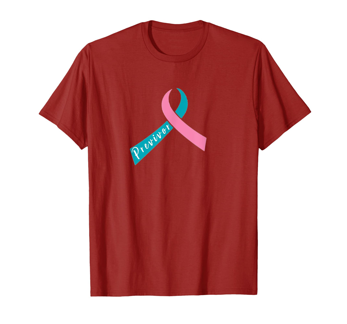 Teal & Pink Ribbon - Previvor T-Shirt