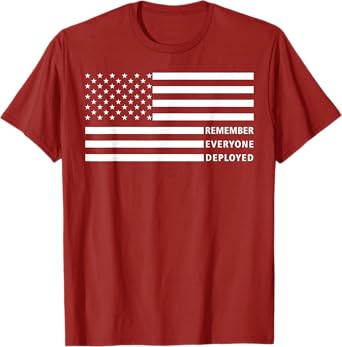 American Flag RED Friday Remember Everyone Deployed Military T-Shirt