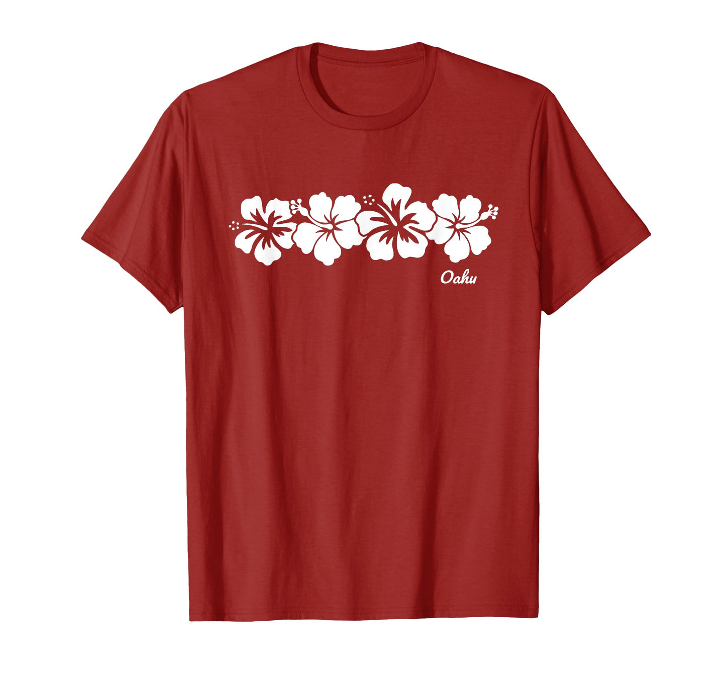 Oahu Hawaii Souvenir Hibiscus Flower Vacation Hawaiian T-Shirt