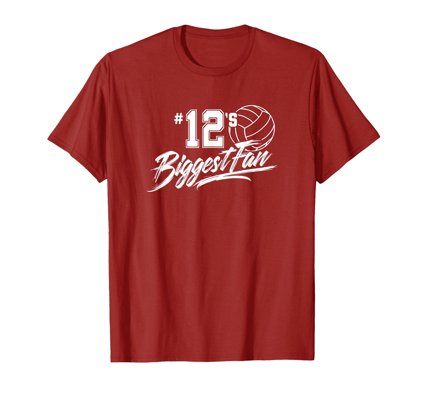 Volleyball Mom Number 12's Biggest Fan Dad Brother Sister T-Shirt