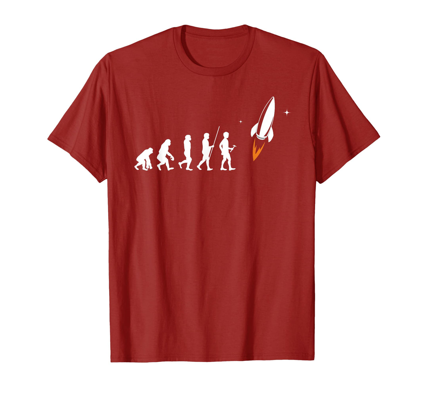 Human Evolution Monkey to Man to Rocket - Space Exploration T-Shirt