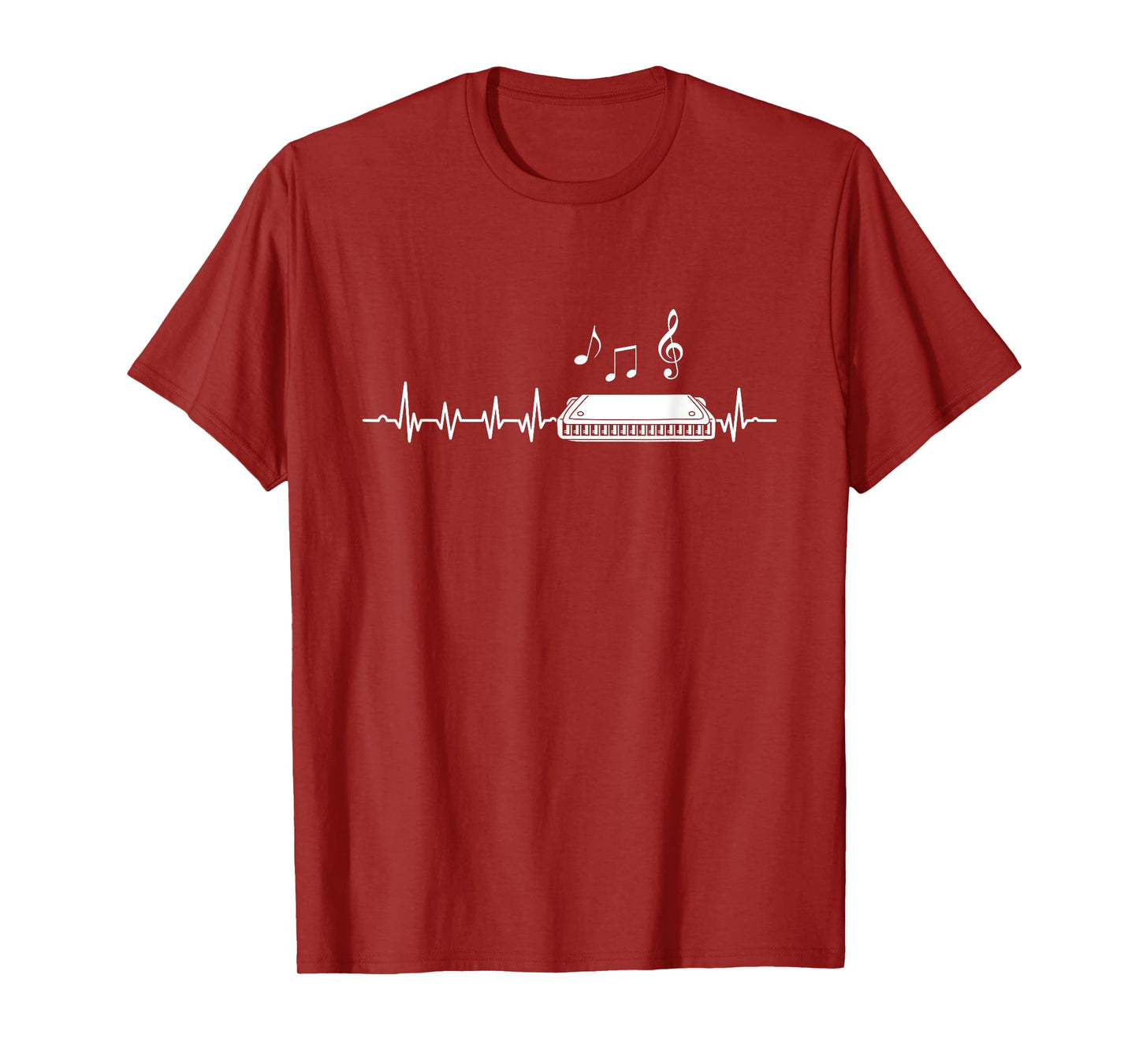 Harmonica Heartbeat Musician Blues Harmonica Player T-Shirt