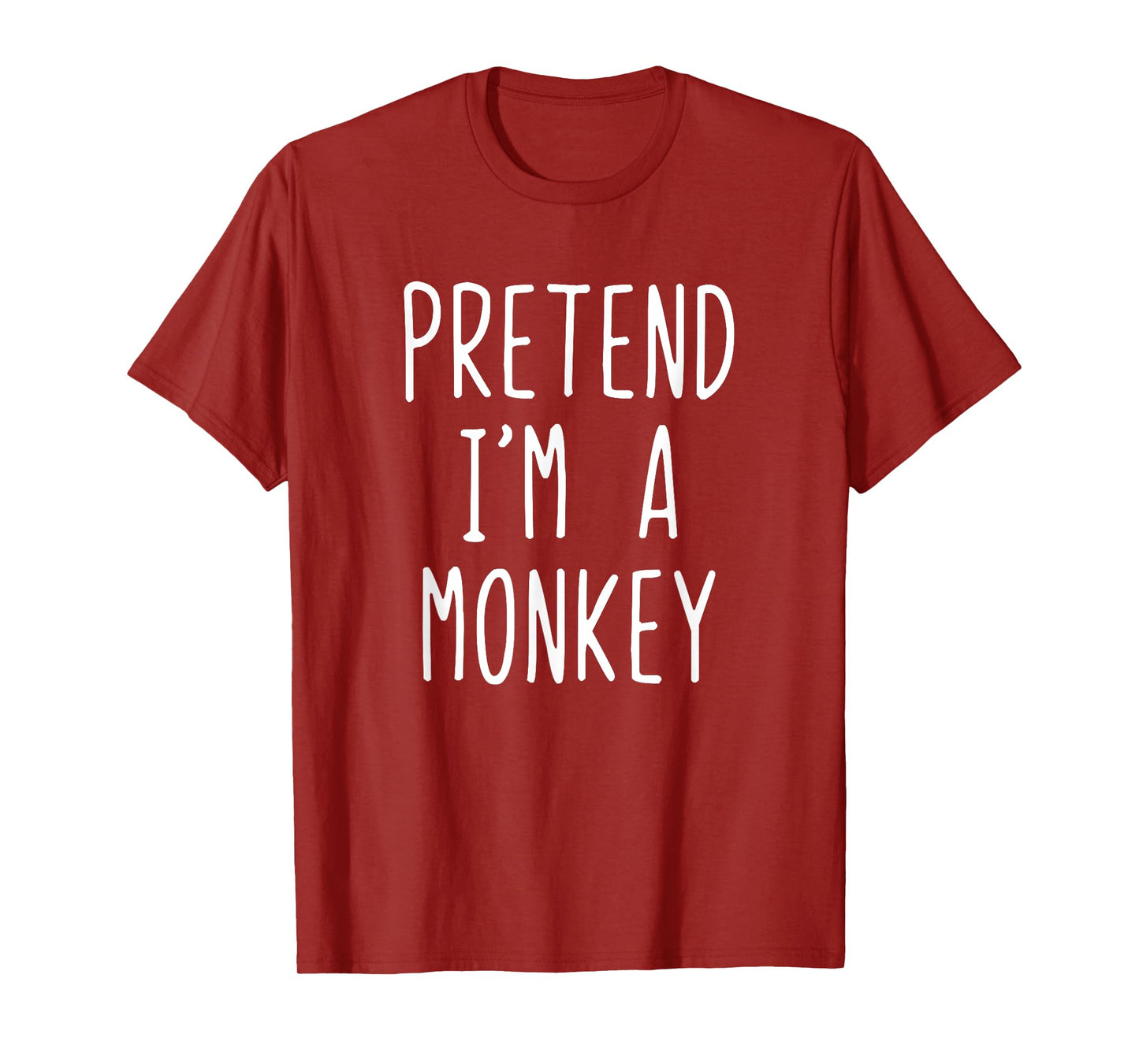 Pretend I'm A Monkey Costume Halloween Funny Lazy Adult Kids T-Shirt