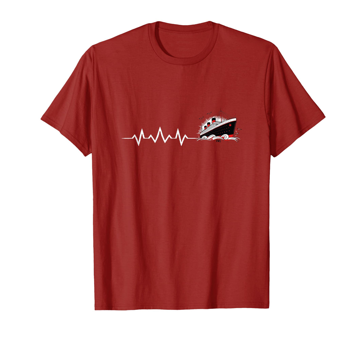 Titanic Heartbeat Minimalist Vintage Cruise Ship Men Women T-Shirt