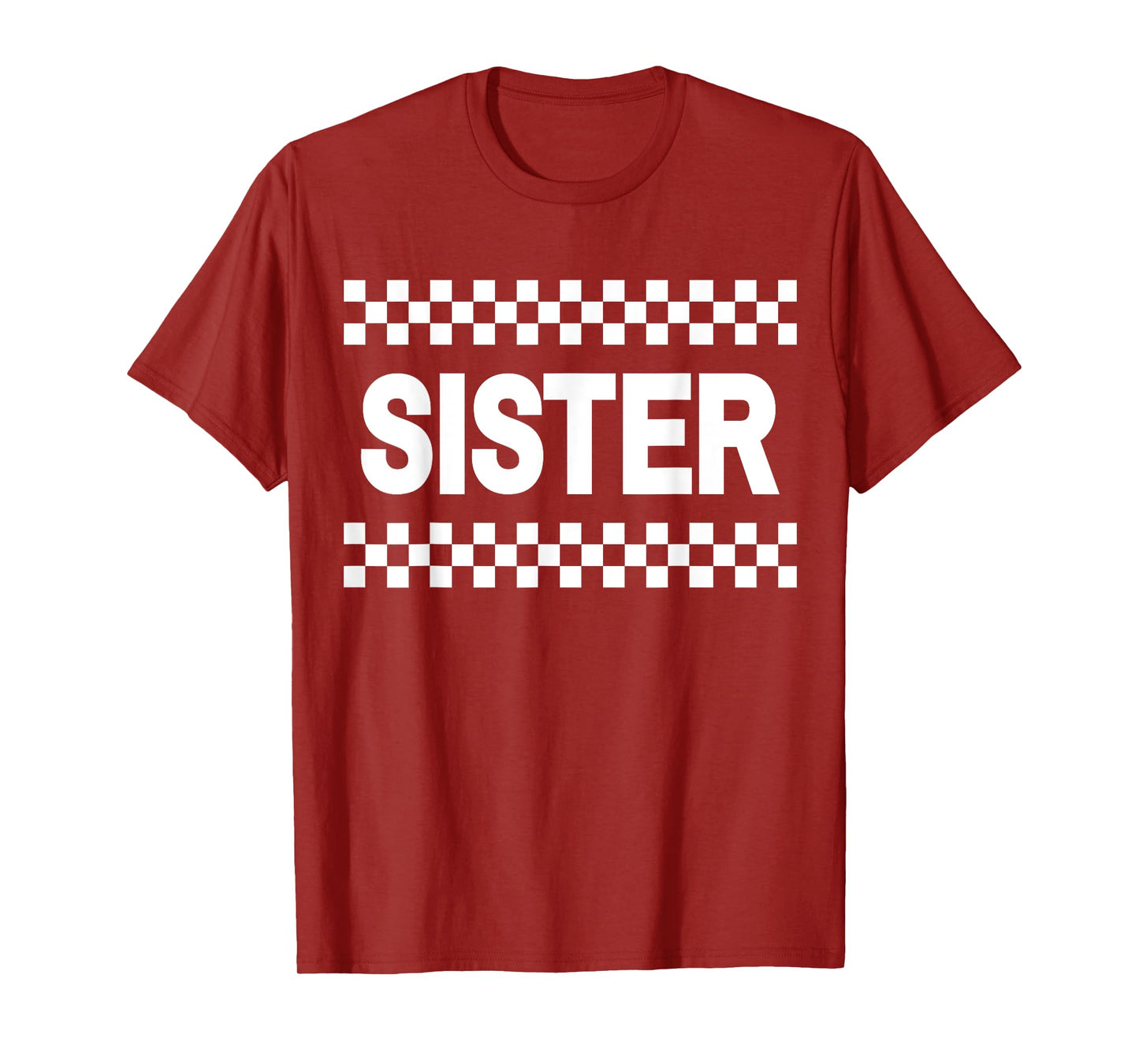 Sister Pit Crew Checkered Racing Car Birthday Party T-Shirt