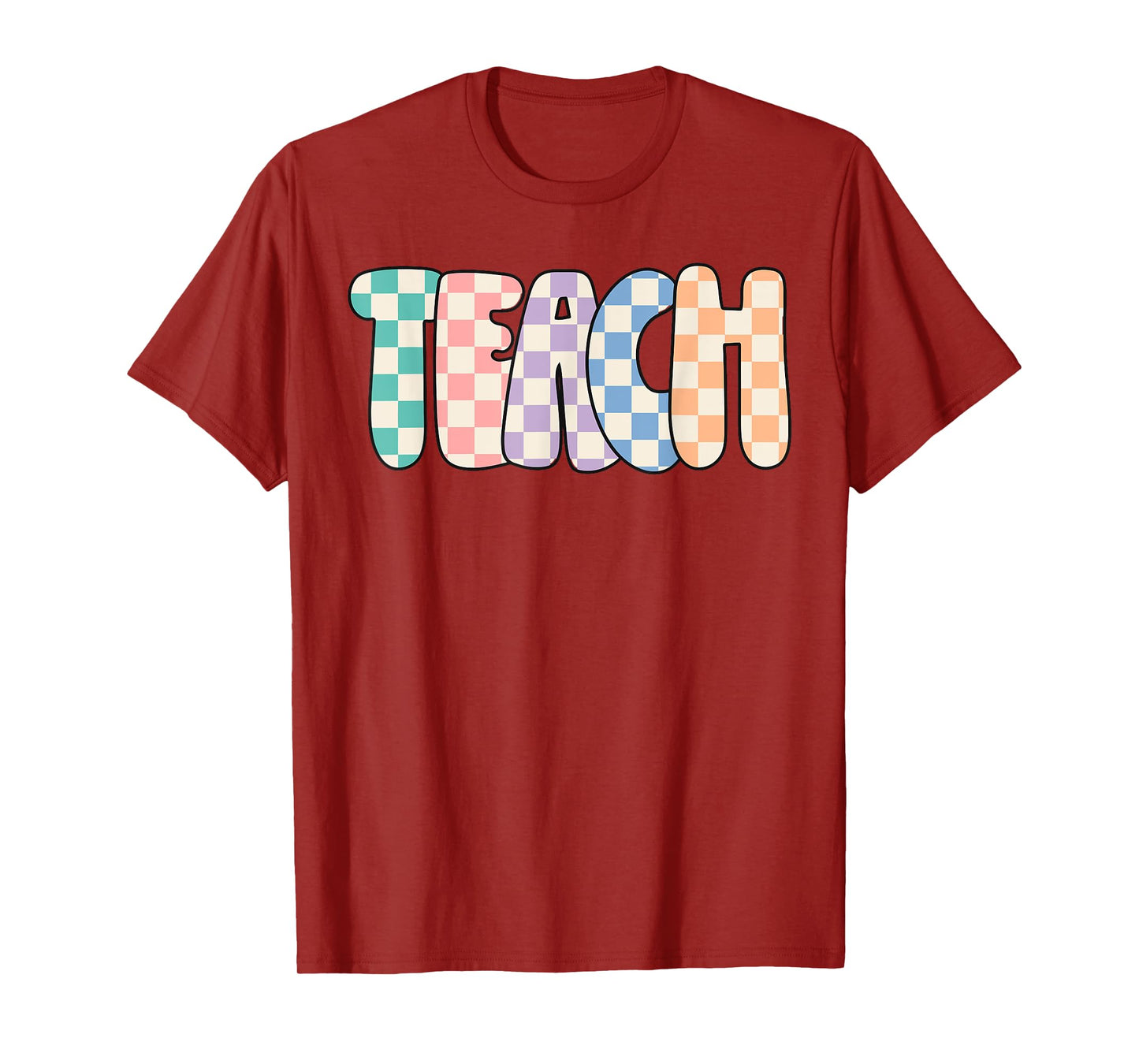 Teach Teacher Checkered Back To School First Day Of School T-Shirt