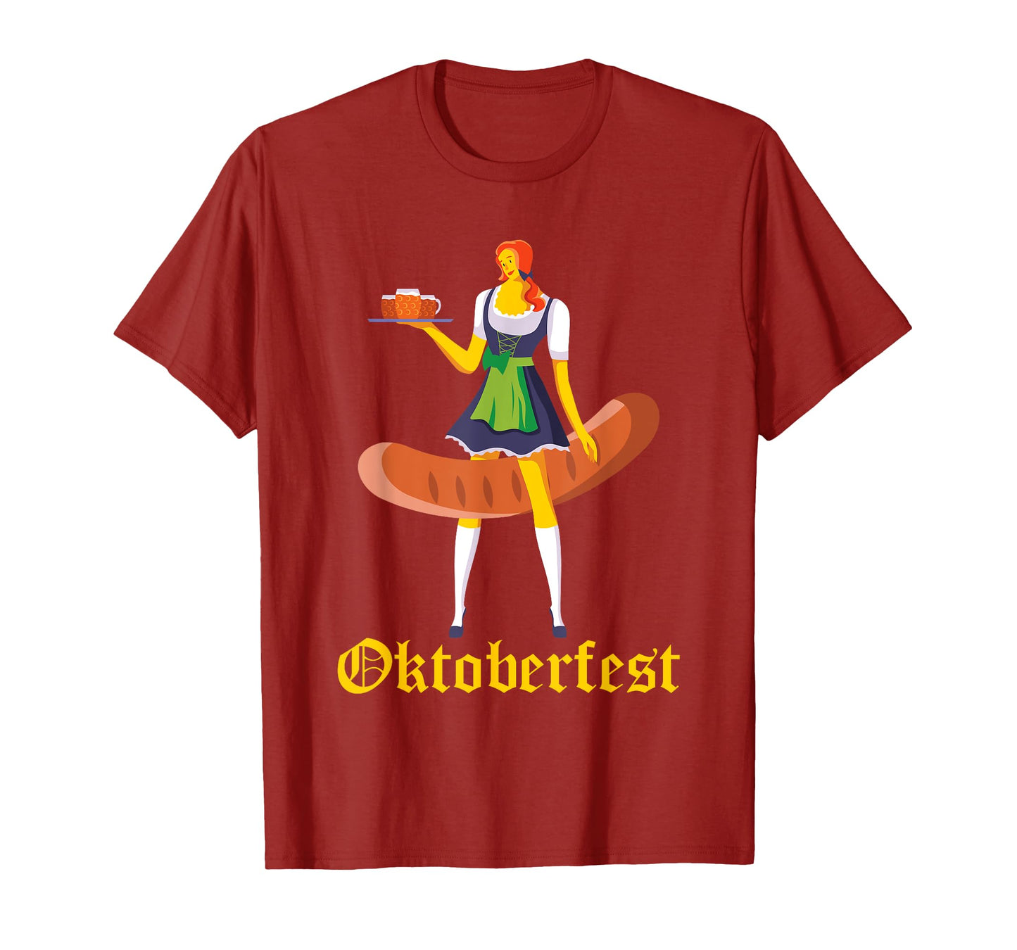 Barmaid Oktoberfest Funny German Woman Dirndl Bratwurst T-Shirt