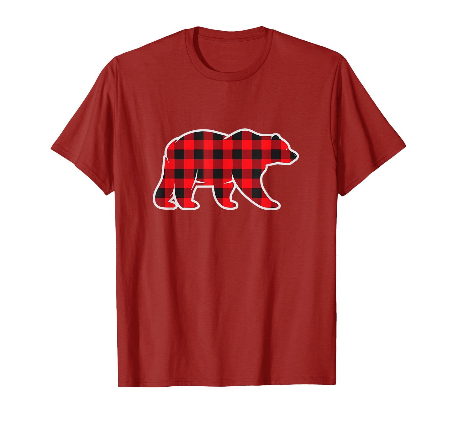 Red Buffalo Plaid Bear Matching Pajama Shirt Gingham Check T-Shirt