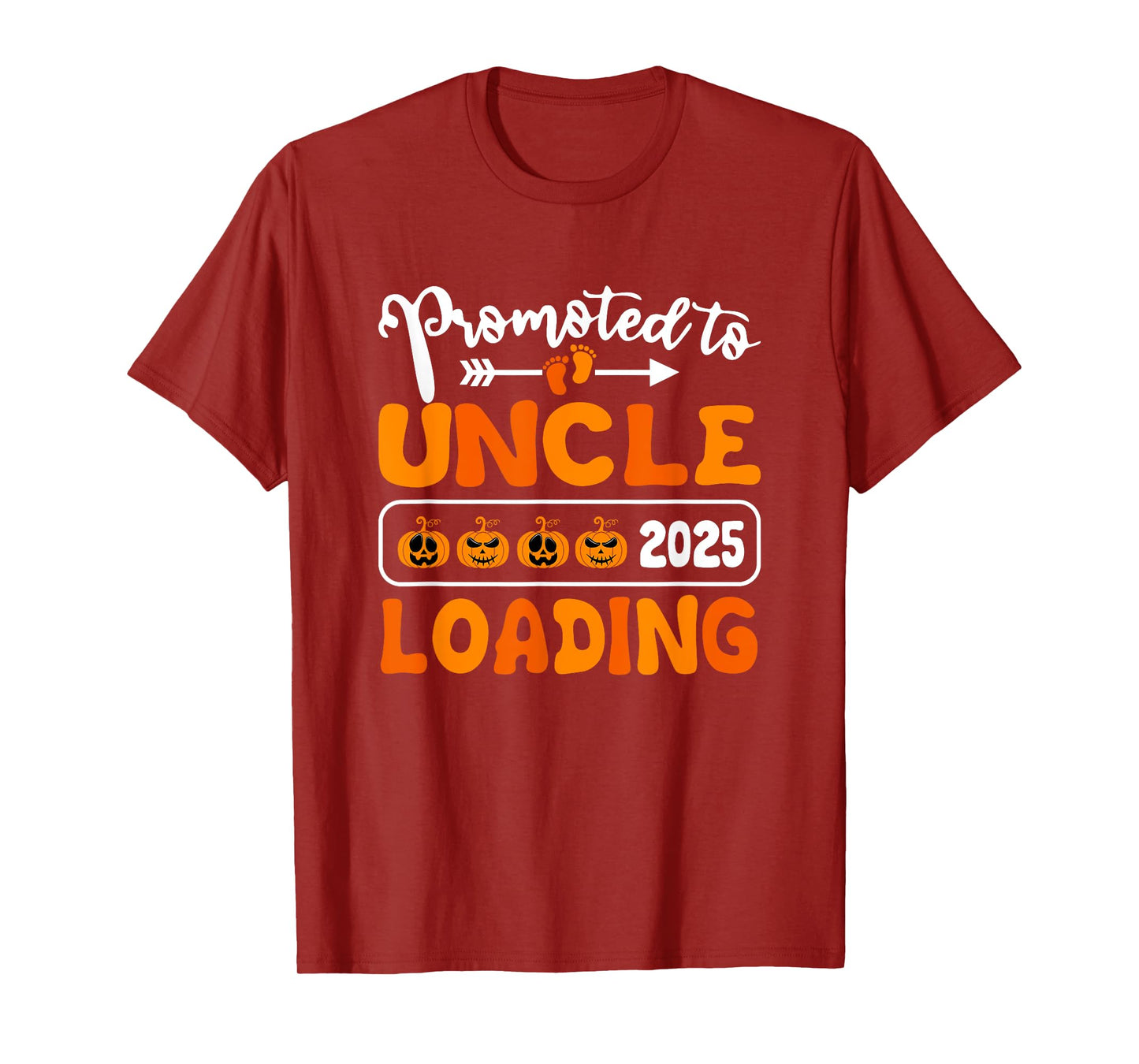 Promoted to Uncle 2025 Loading Pumpkin Halloween New Uncle T-Shirt