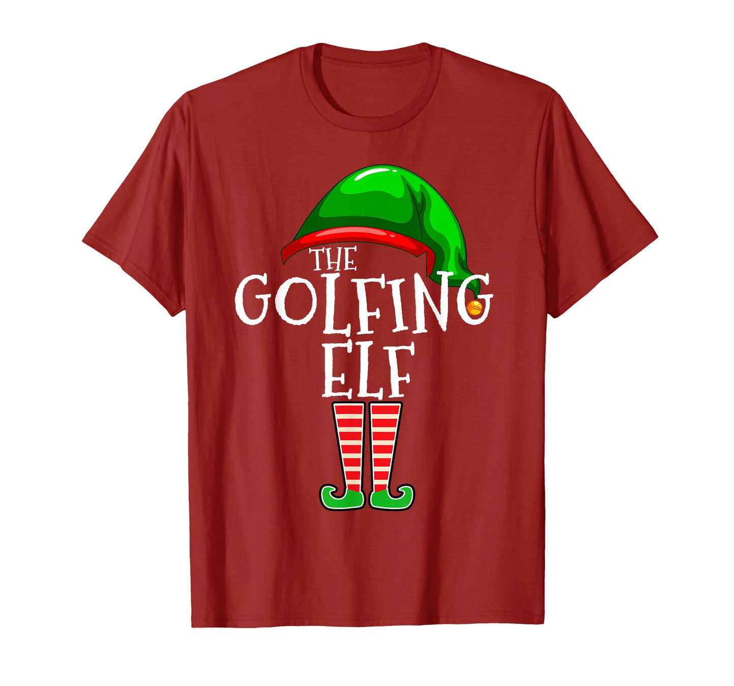 Golfing Elf Family Matching Group Christmas Golf Dad T-Shirt