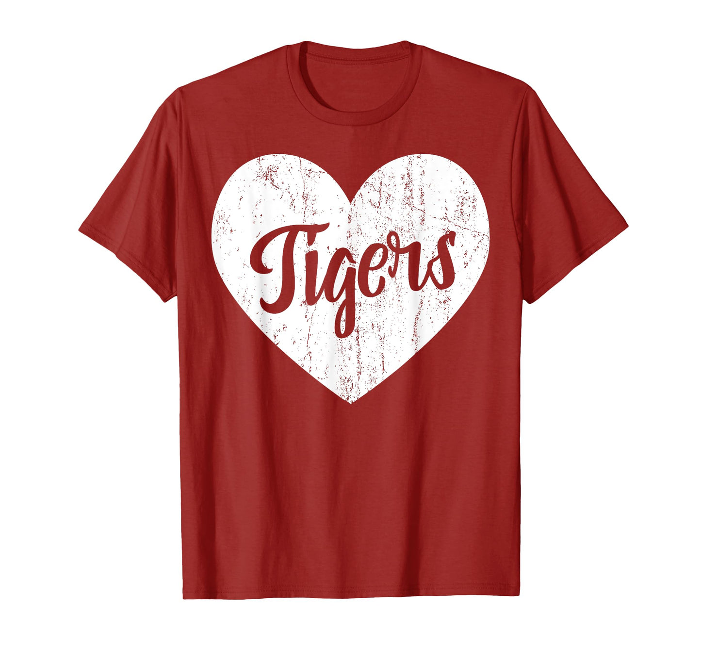 Tigers School Sports Fan Team Spirit Mascot Cute Heart Gift T-Shirt