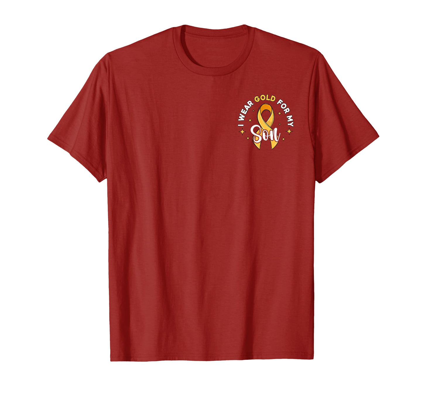 I Wear Gold For My Son Pocket Childhood Cancer Awareness T-Shirt