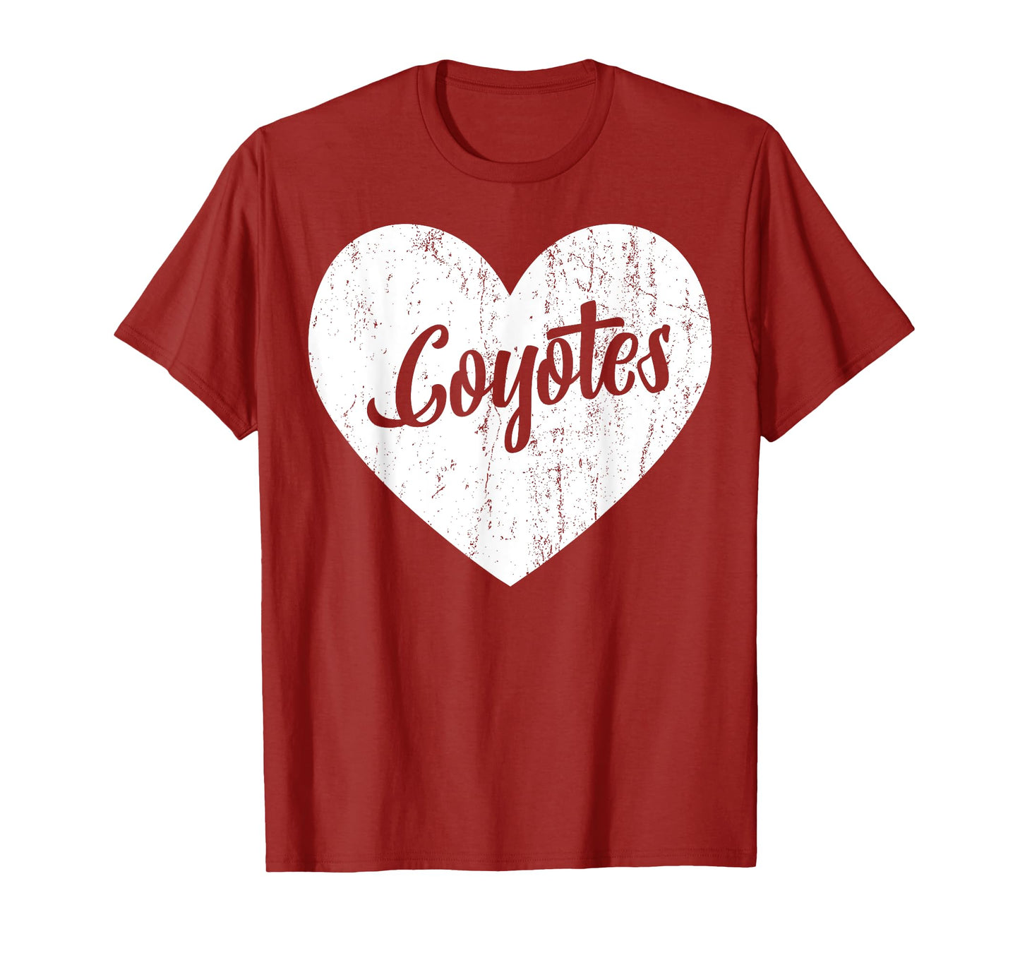 Coyotes School Sports Fan Team Spirit Mascot Heart Gift T-Shirt