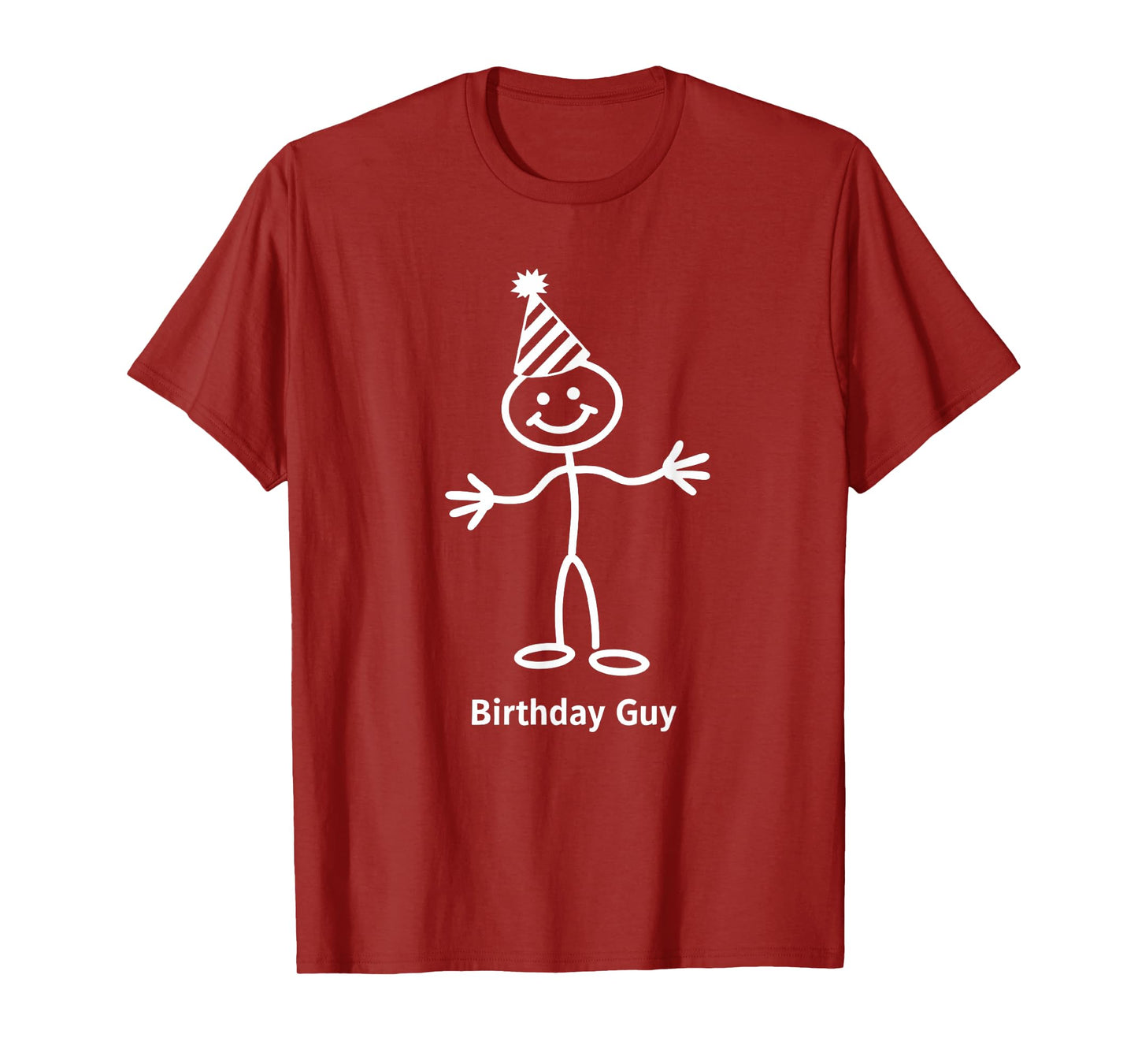 Birthday Guy Fun Stick Figure Party Hat T-Shirt