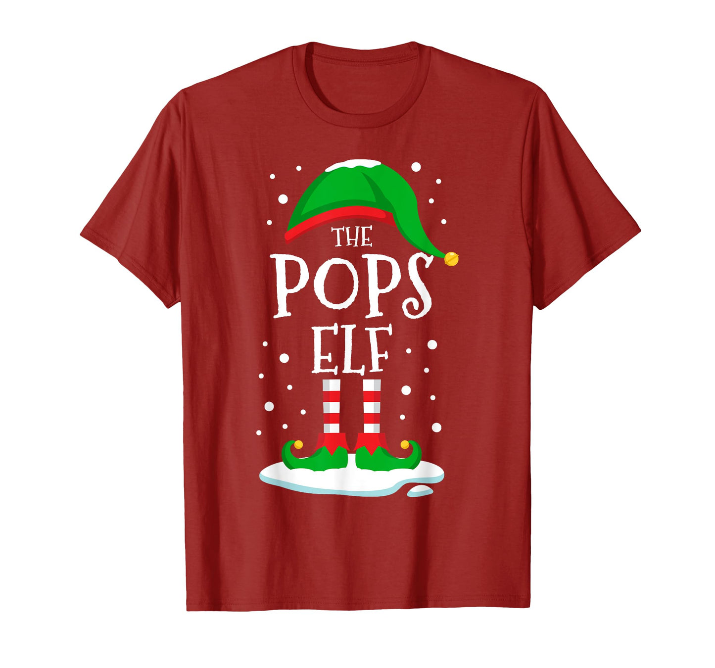 The Pops Elf Christmas Family Matching Xmas Grandpa Funny T-Shirt