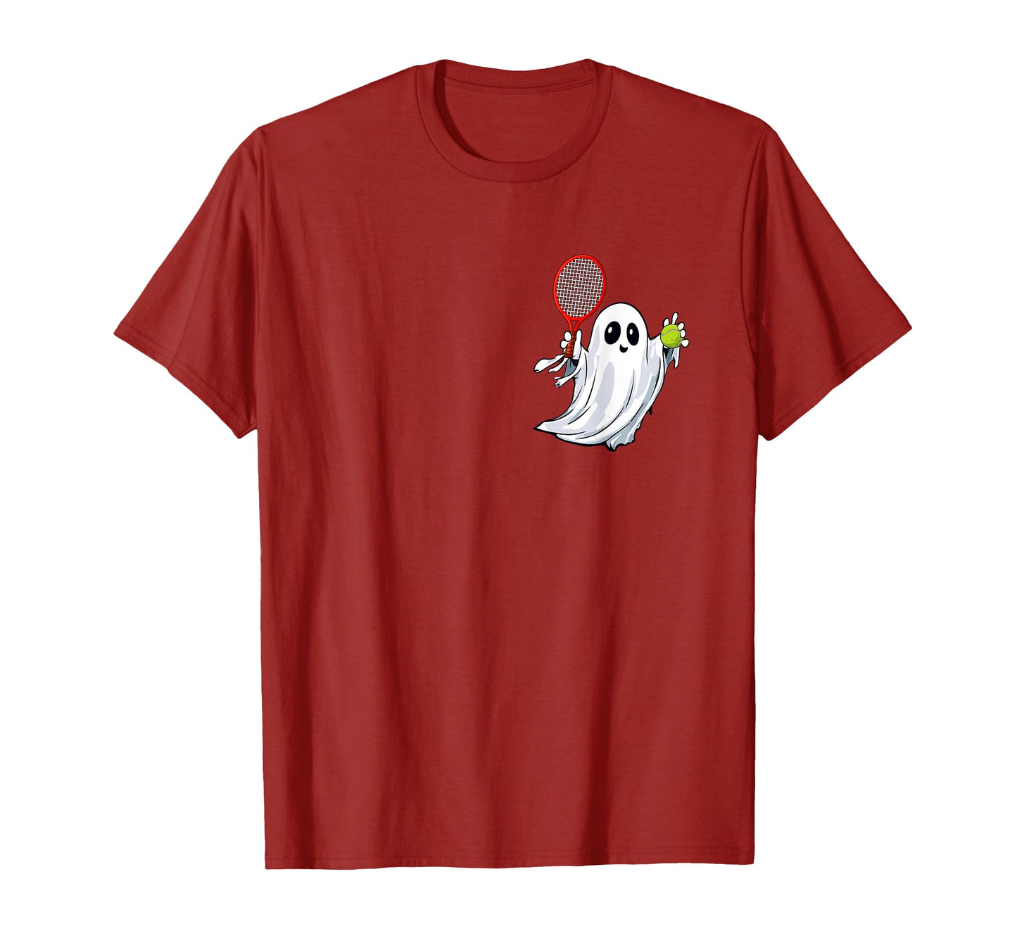 Boo Ghost Playing Tennis Halloween Costume Player Kids T-Shirt