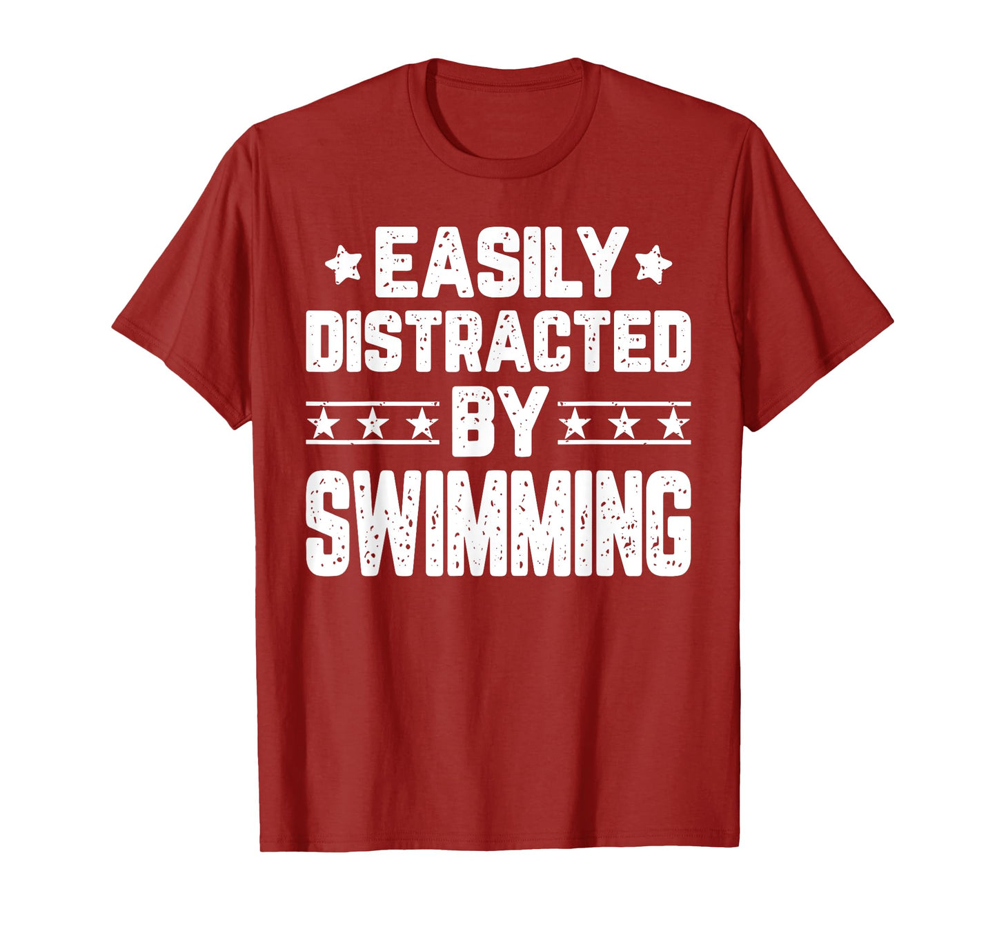 Easily Distracted By Swimming - Funny Swimmer Swimming Lover T-Shirt