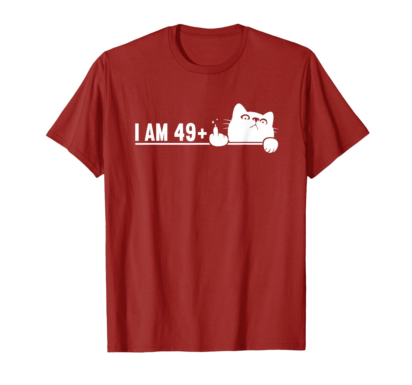 I Am 49 Plus 1 Middle Finger For A 50th Birthday cat mom dad T-Shirt