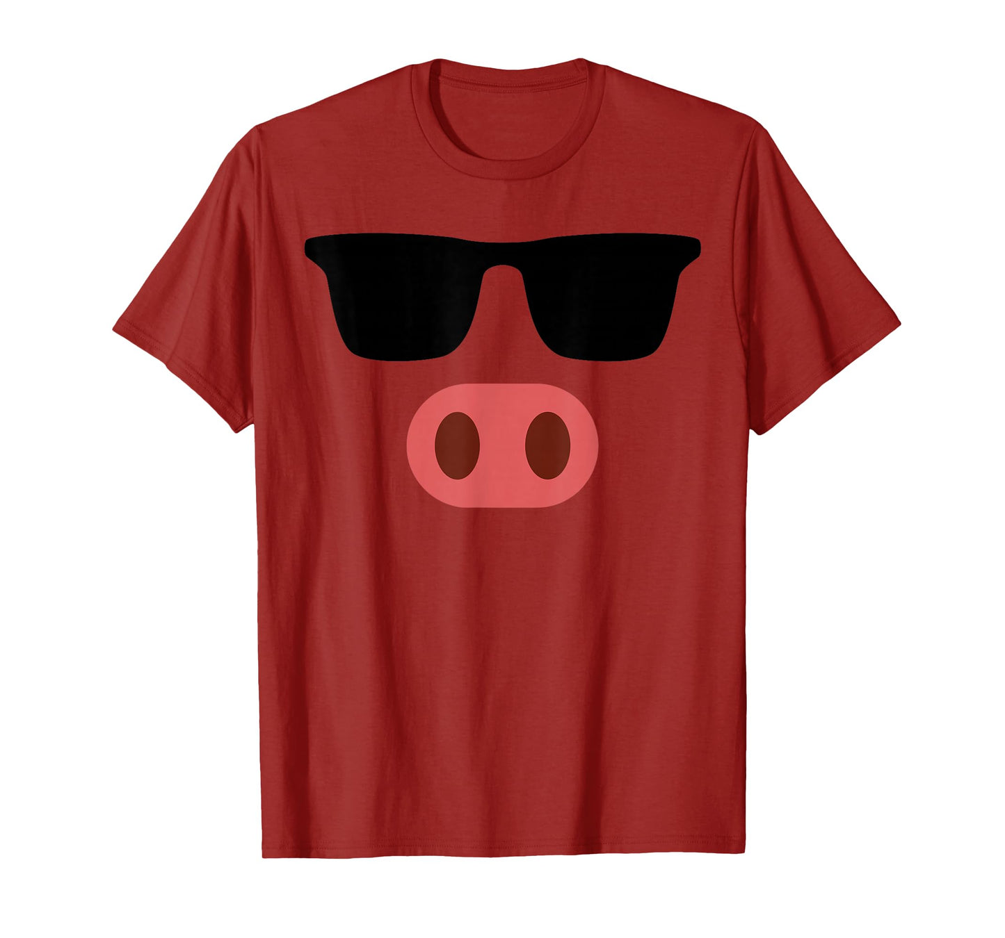 Funny Pink Pig Face Cool Sunglasses Cute Halloween Costume T-Shirt