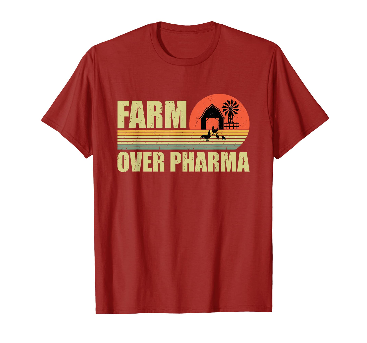 Farm Over Pharma Family Farming Mom Dad Grandpa Vintage T-Shirt