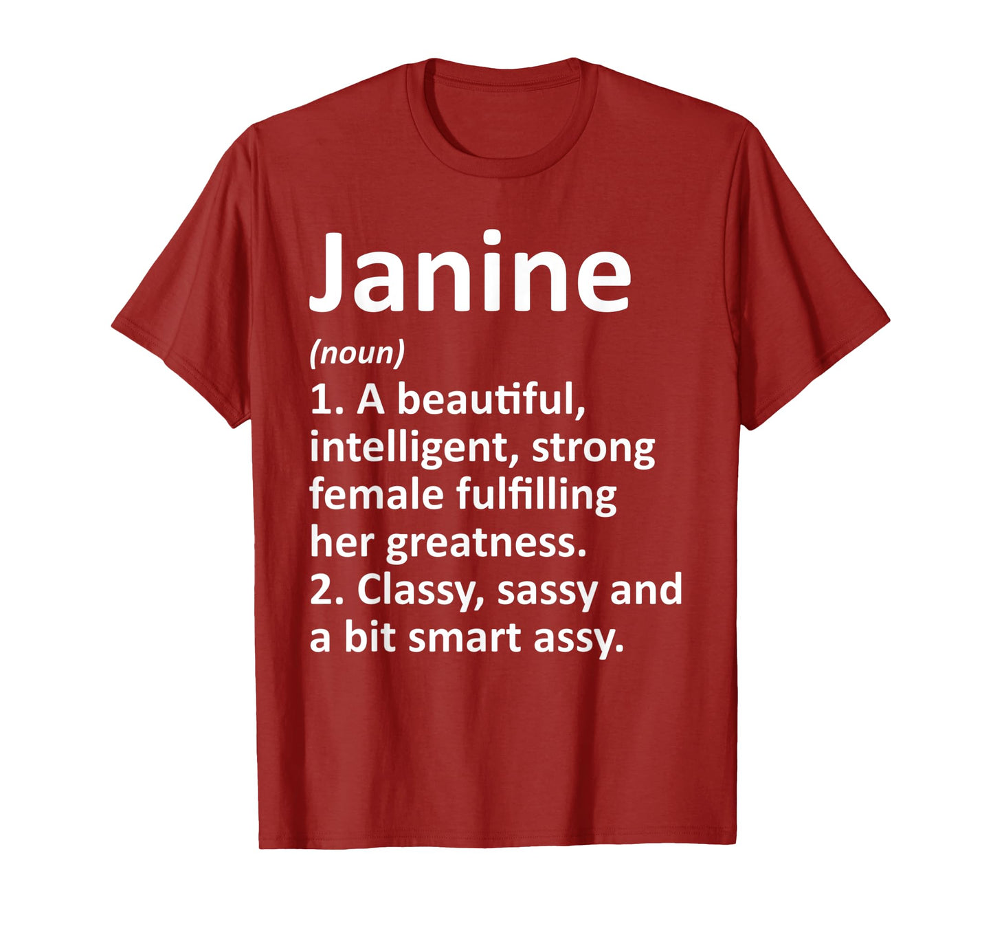 JANINE Definition Personalized Name Funny Christmas Gift T-Shirt