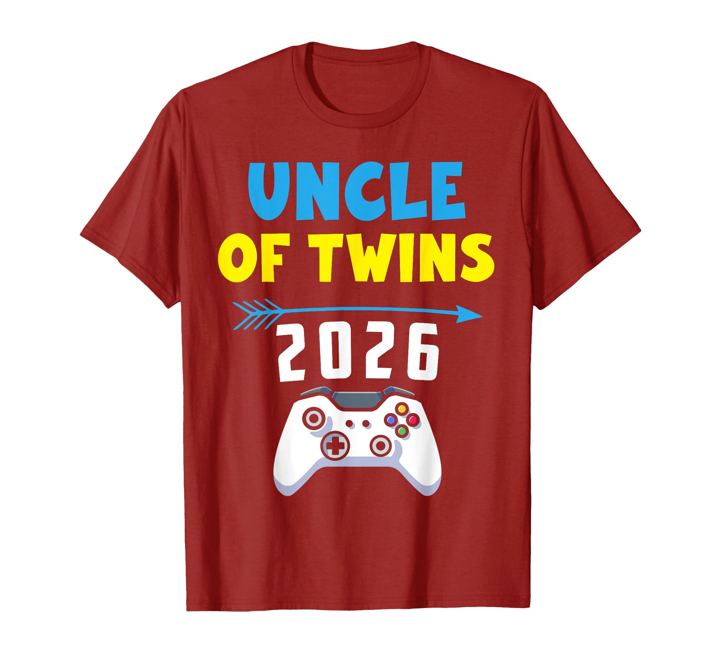 Uncle of Twins 2026 Funny Gamer Family Pregnancy Announce T-Shirt
