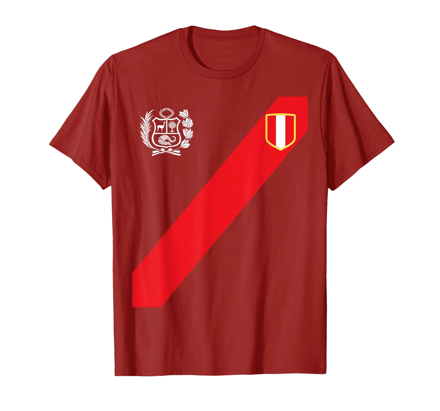 Peru Shirt Peruvian Flag Escudo Retro Soccer Inspired Peru T-Shirt