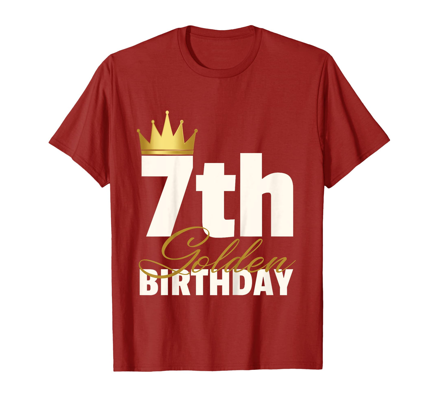 7th Golden Birthday Year Age Crown T-Shirt